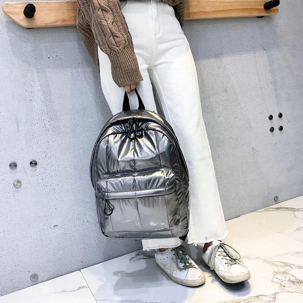 Fashion Padded Women Backpacks Winter Down Cotton