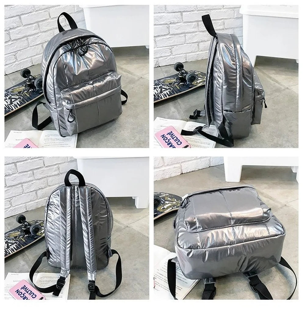 Fashion Padded Women Backpacks Winter Down Cotton