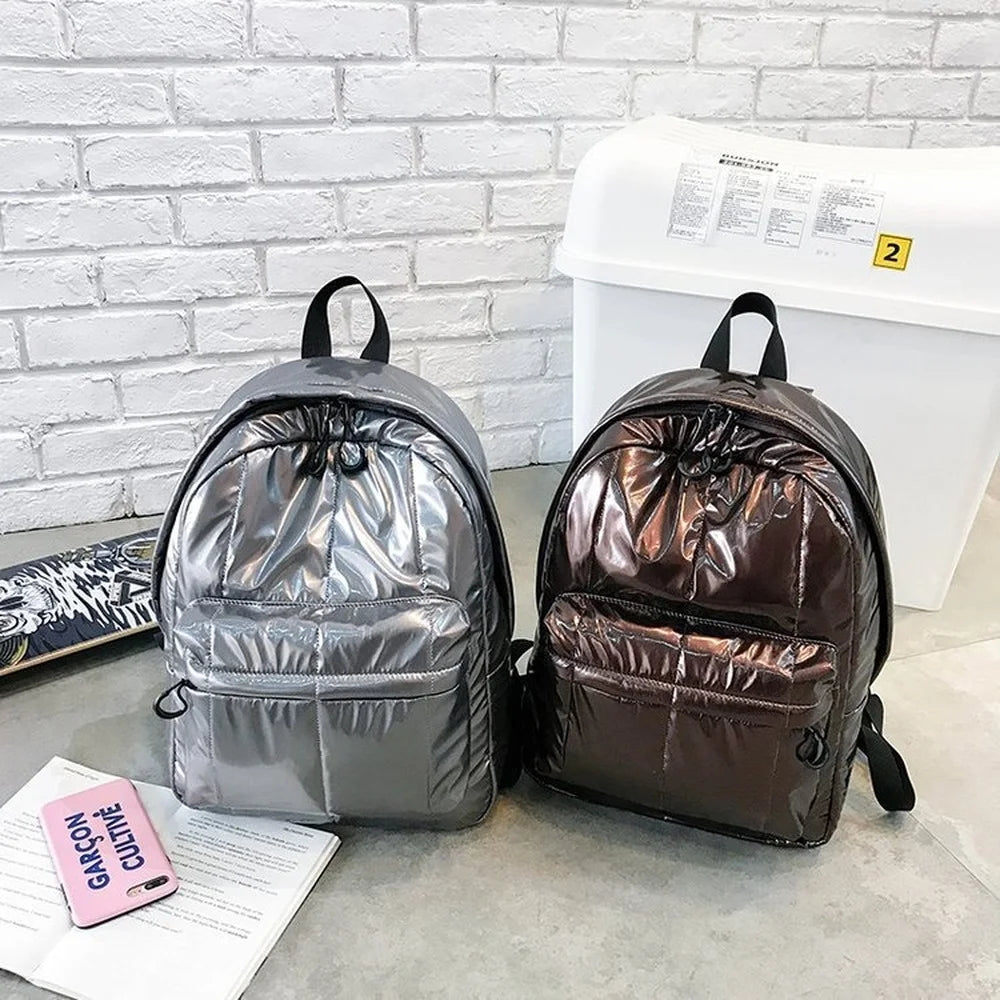 Fashion Padded Women Backpacks Winter Down Cotton