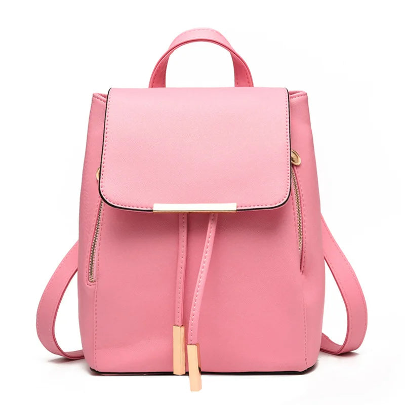 Women's Cross Body Zipper Shoulder Bag Backpack PU Leather