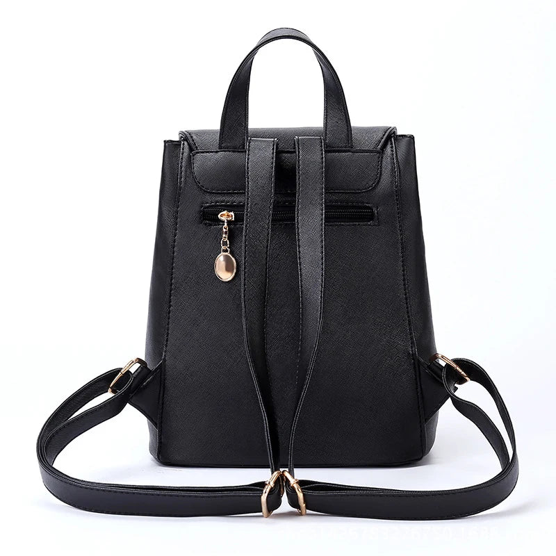 Women's Cross Body Zipper Shoulder Bag Backpack PU Leather