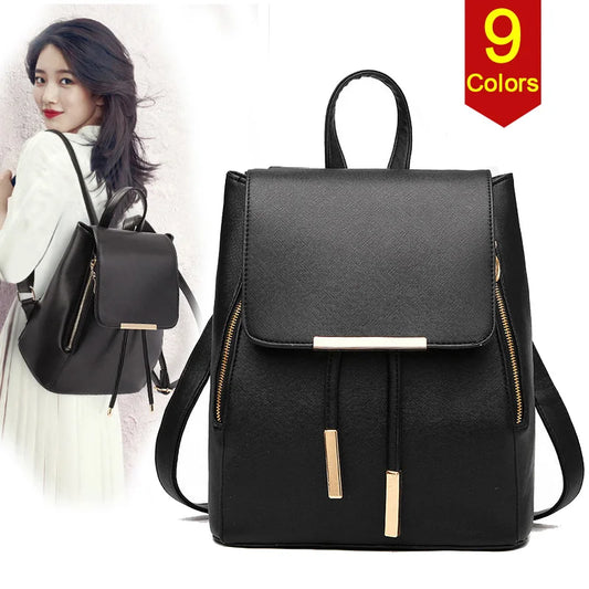 Women's Cross Body Zipper Shoulder Bag Backpack PU Leather