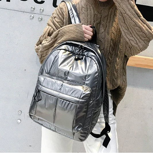 Fashion Padded Women Backpacks Winter Down Cotton