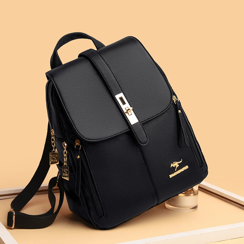 Women Large Capacity Backpack Purses High Quality Leather