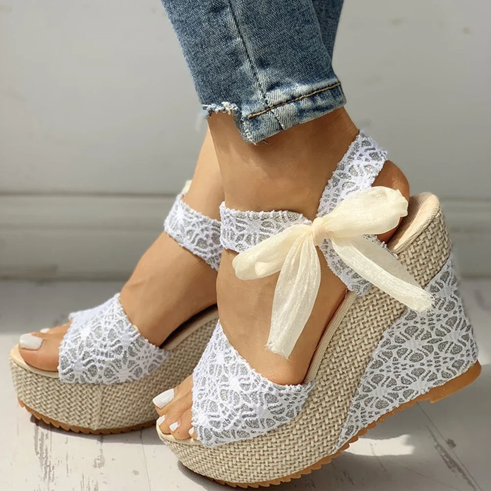 Lace-up Women Wedges