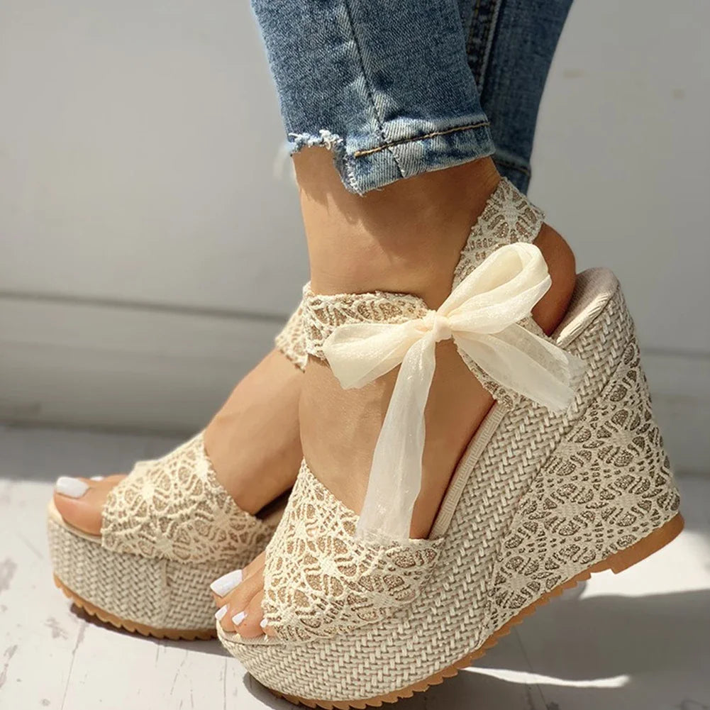 Lace-up Women Wedges