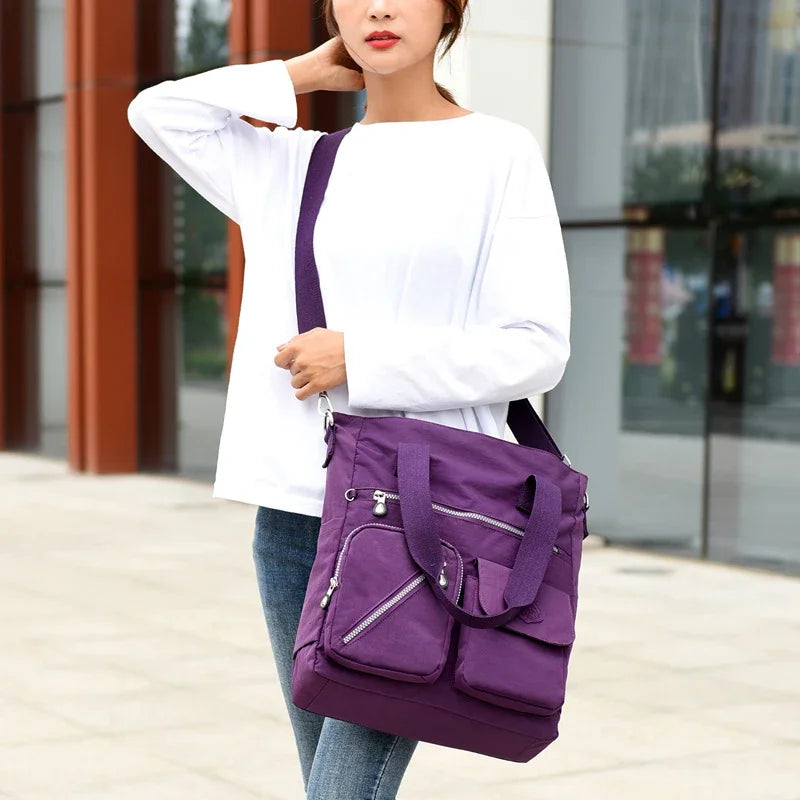 Top-Handle Messenger Bag Handbag Nylon Big Shoulder Crossbody Bag Casual Tote