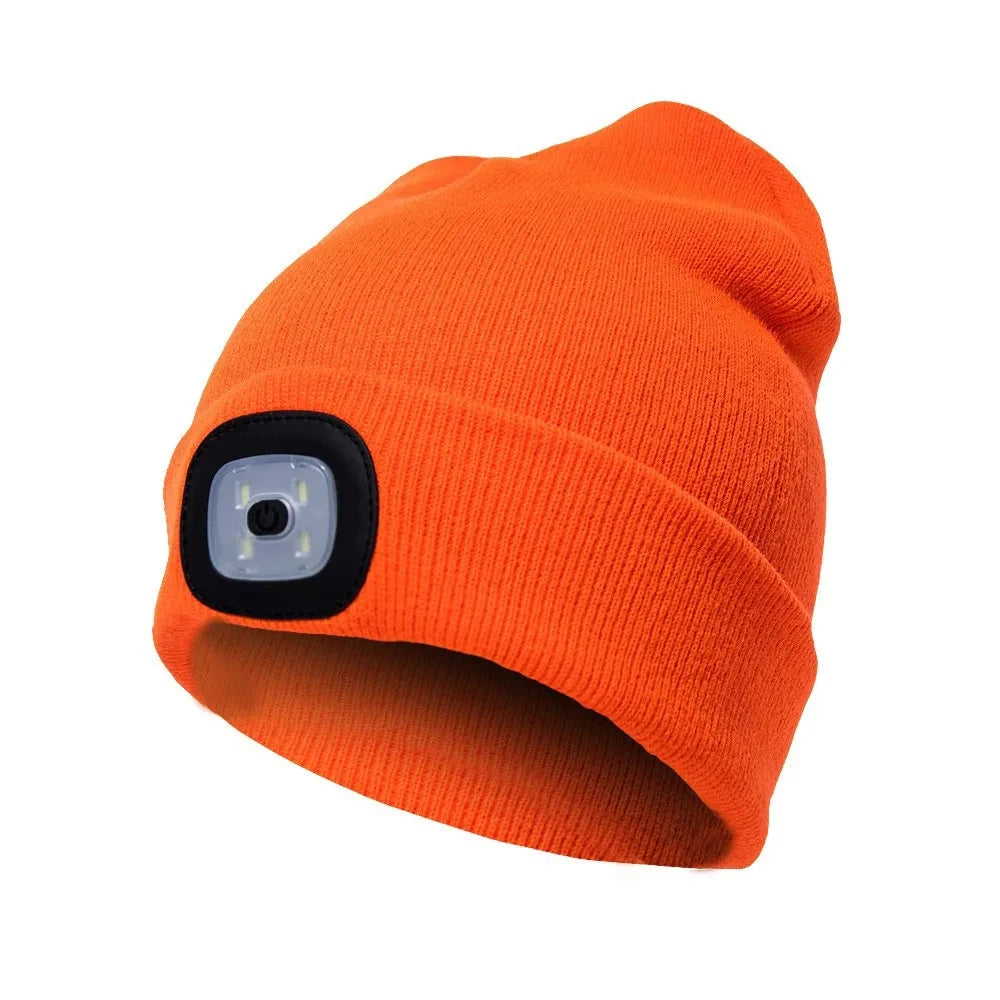 LED Lighted Beanie Cap Unisex Led Light Knitted Hat