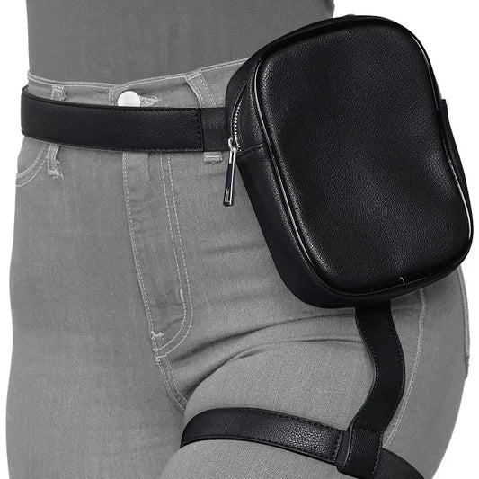 Fashion Hot Trendy Stylish Women Waist Leg Belt Leather Fanny Pack for Outdoor Hiking Motorcycle