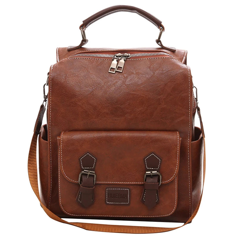 Women Vintage Leather Backpack, Shoulder Bag