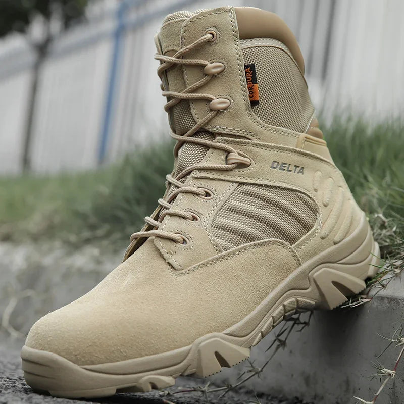 Tactical Men's Boots Special Force Leather Waterproof Desert Combat Ankle Boot Work Boots