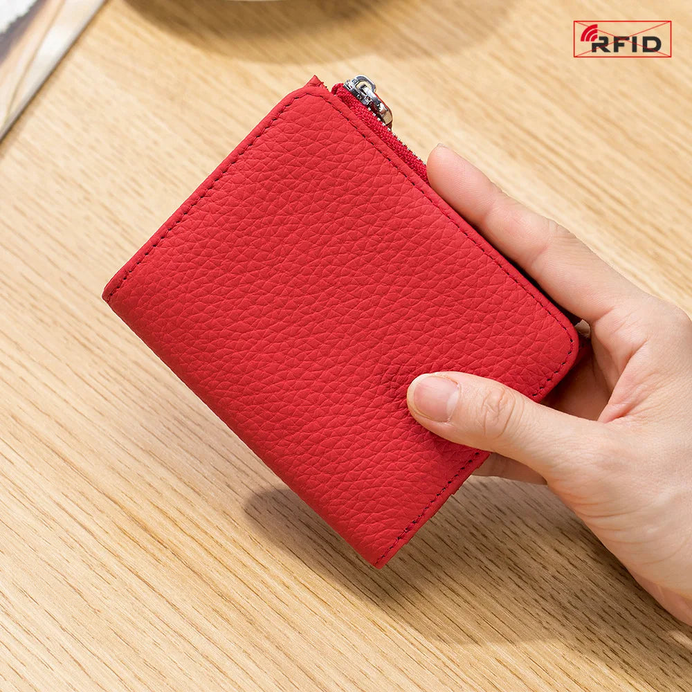 Genuine Leather RFID Card Holder Wallet