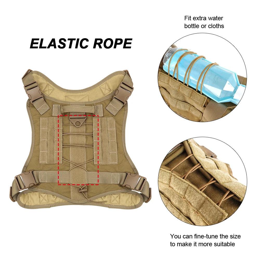 Dog Training Tactical Harnesses Working Dog Vest Bungee Leash