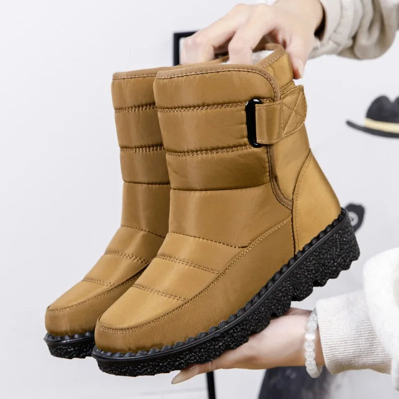 Non-Slip Waterproof Winter Snow Boots for Women Warm Ankle Boots Cotton Padded