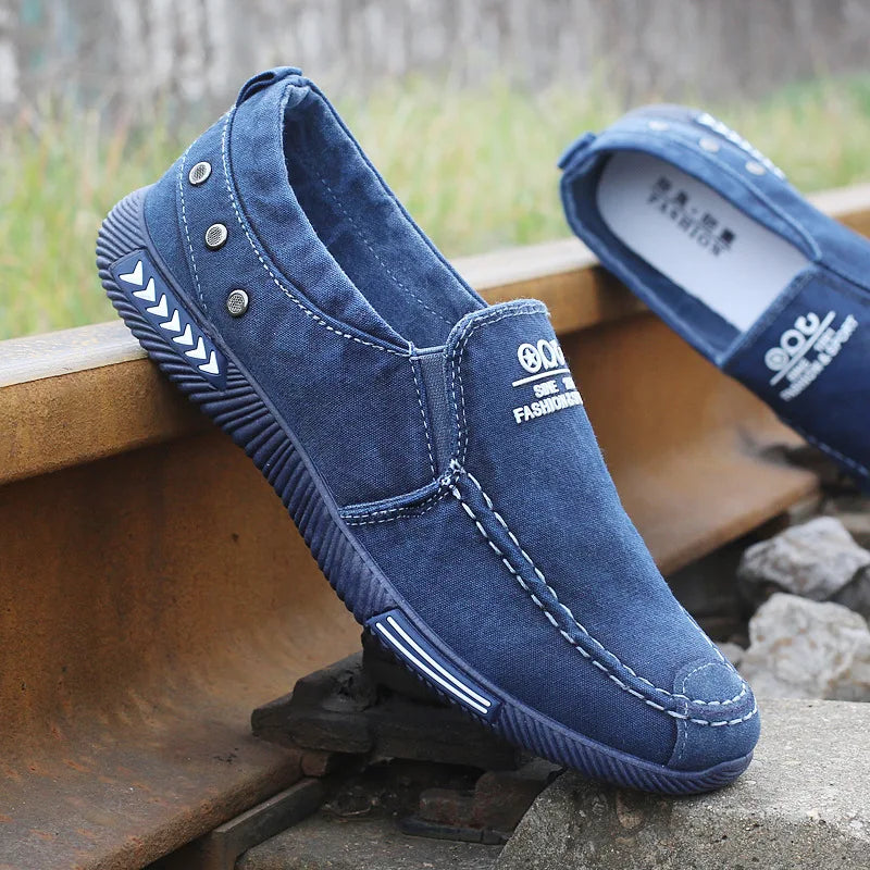 Denim Men's Trendy Vintage Loafer Shoes