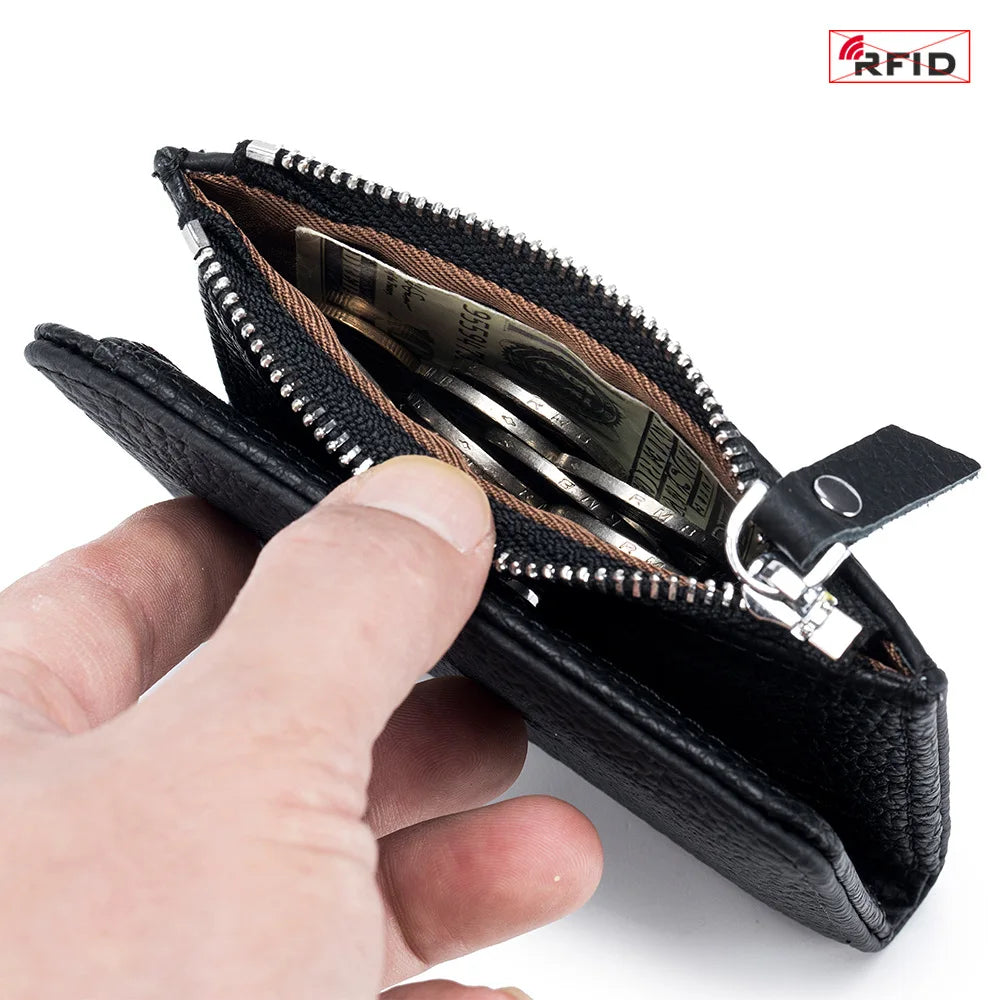 Genuine Leather RFID Card Holder Wallet