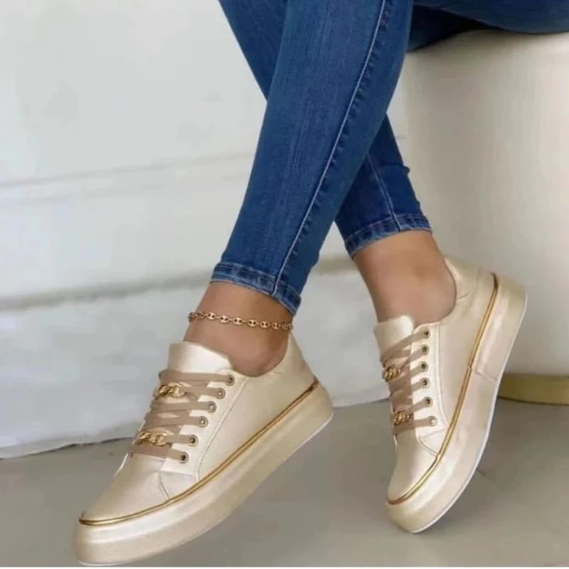 Women's Comfortable Lace-up Vulcanized Shoe