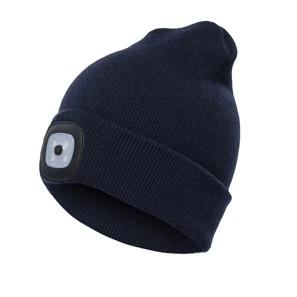 LED Lighted Beanie Cap Unisex Led Light Knitted Hat