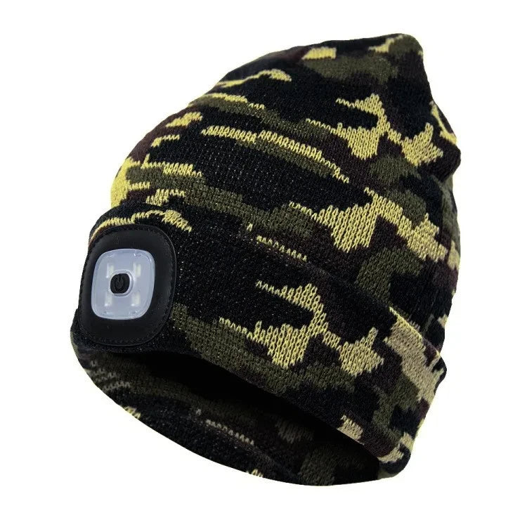 LED Lighted Beanie Cap Unisex Led Light Knitted Hat