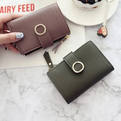 Fashion Trend Clutch Money Clip Wallet Zipper Leather