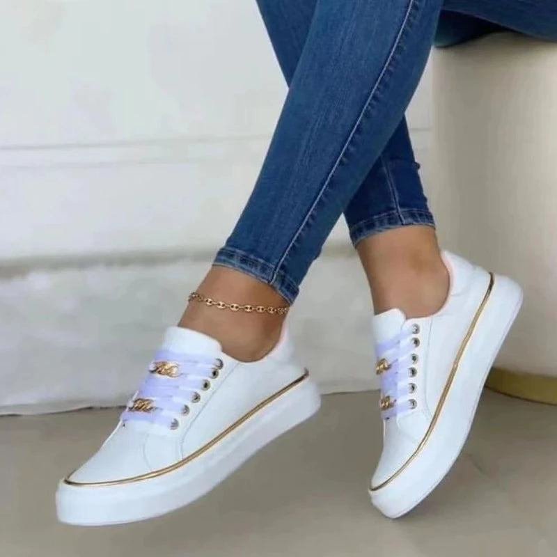 Women's Comfortable Lace-up Vulcanized Shoe