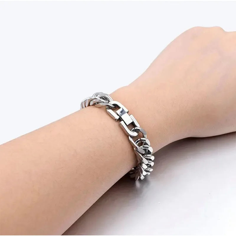 Cross border domineering titanium steel buckle bracelet