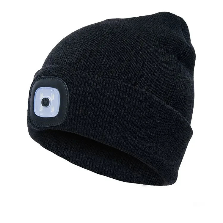 LED Lighted Beanie Cap Unisex Led Light Knitted Hat