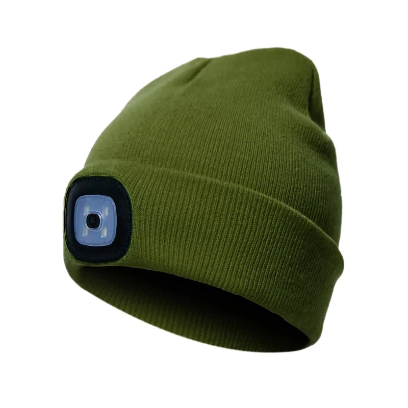 LED Lighted Beanie Cap Unisex Led Light Knitted Hat