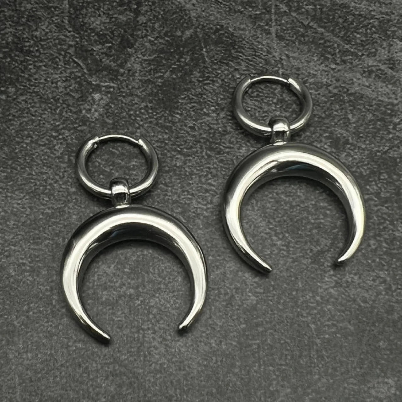 Hip Hop Harajuku Moon Hoop Earrings Vintage Minimalist Metal C Shape