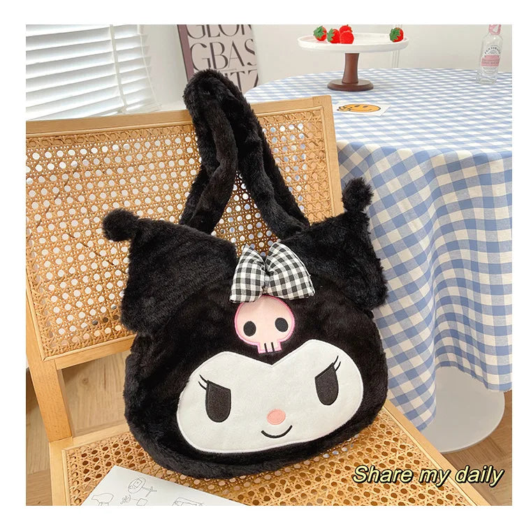 (ON SALE) Kawai Plush Cinnaroll Melody Kurumi Girl's Tote Bag