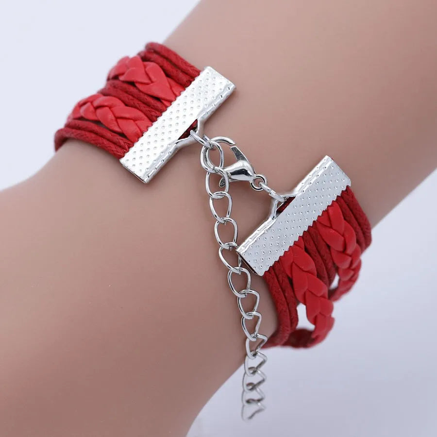 (ONSALE) Multilayer Leather Bracelet With Letter Love And Butterfly (Color: Multicolor)