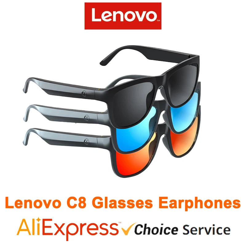 New Lenovo Lecoo C8 Glasses Earphone Wireless Bluetooth 5.0 Headphone Light Weight Sunglasses