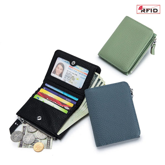 Genuine Leather RFID Card Holder Wallet