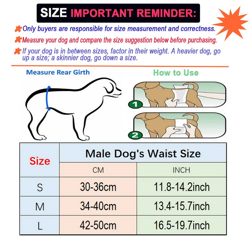 Reusable Dog Belly Band Diapers Washable For Males