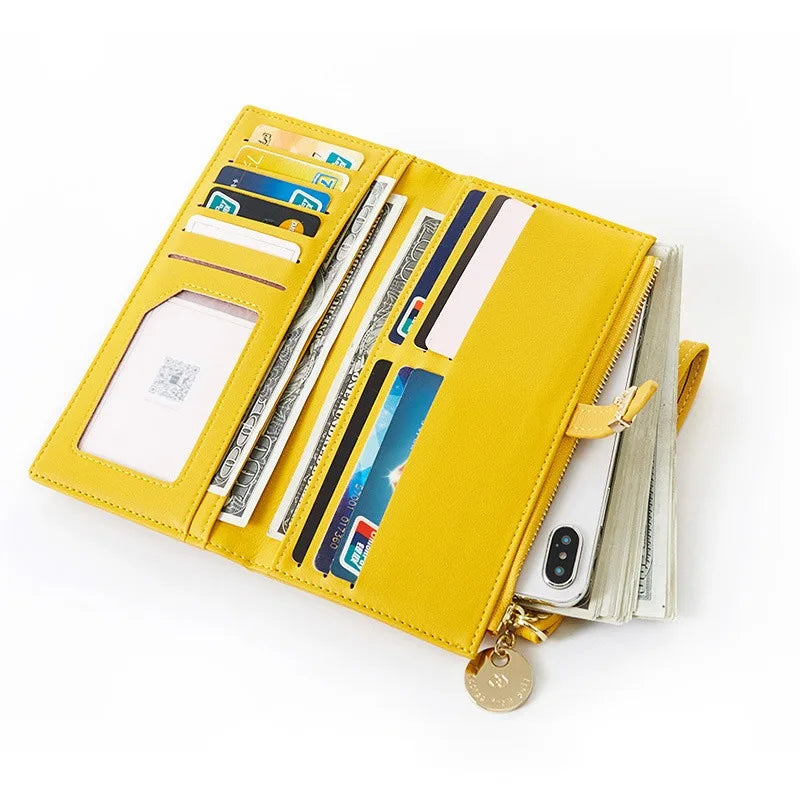 Women PU Leather Wallets Large Capacity Money Bag Phone Pocket Multifunction Clutch Coin Card Holder