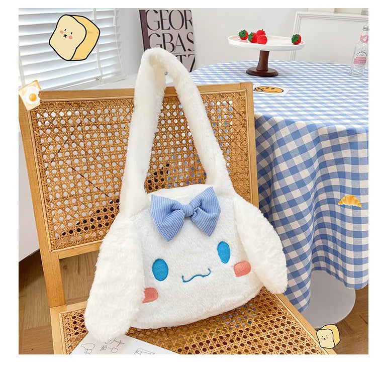 (ON SALE) Kawai Plush Cinnaroll Melody Kurumi Girl's Tote Bag