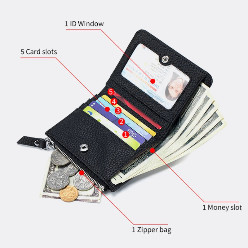 Genuine Leather RFID Card Holder Wallet