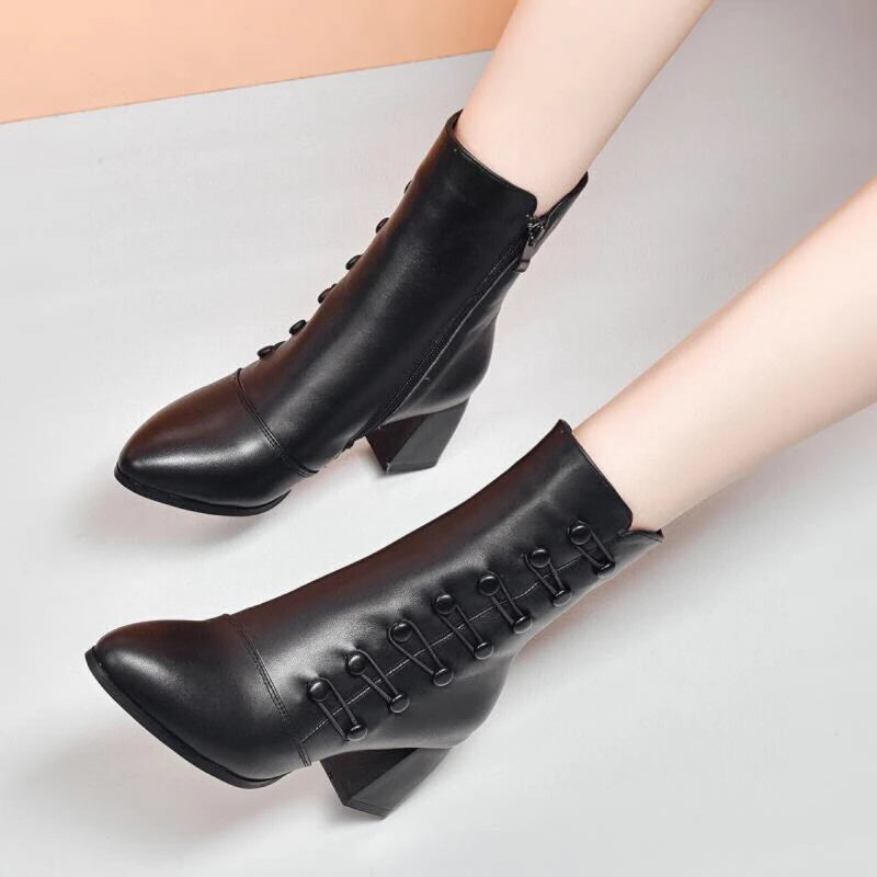 Chunky Chelsea High Boots Women 2024 New High Heels