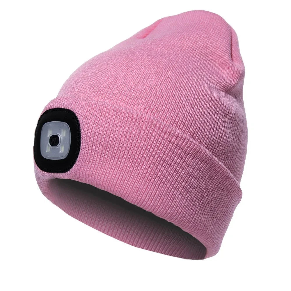 LED Lighted Beanie Cap Unisex Led Light Knitted Hat