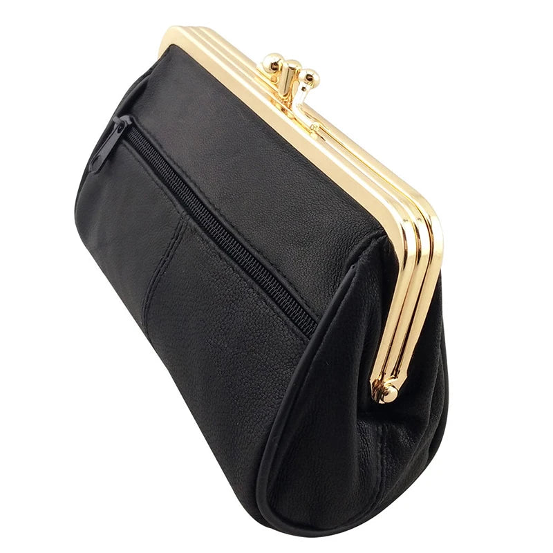 Women Mini Coin Purses Genuine Leather Metal Hasp