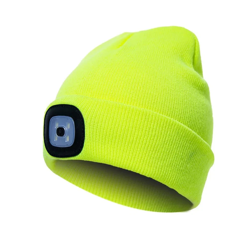 LED Lighted Beanie Cap Unisex Led Light Knitted Hat