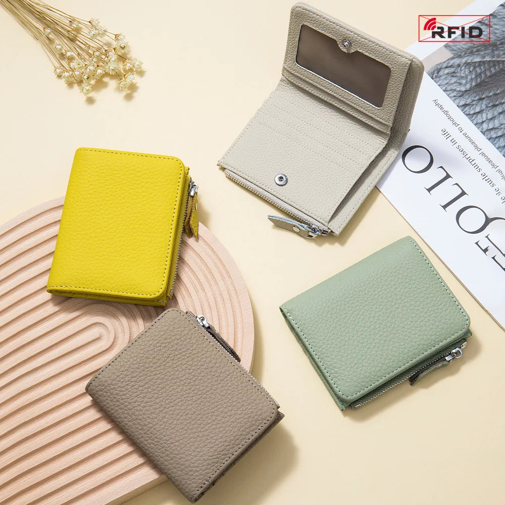 Genuine Leather RFID Card Holder Wallet