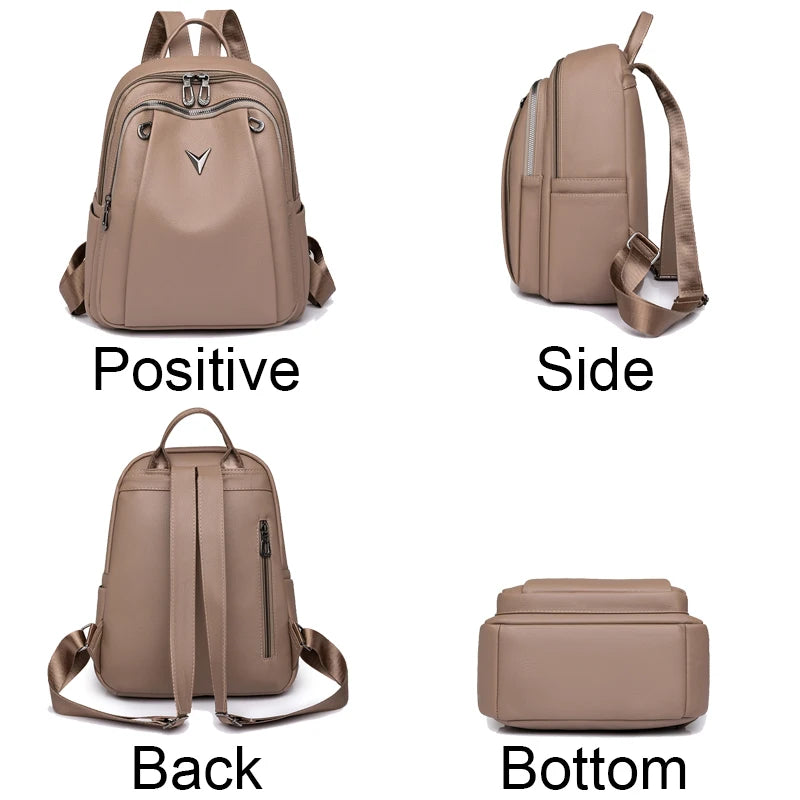 Large Capacity Women Backpack Purses High Quality Leather