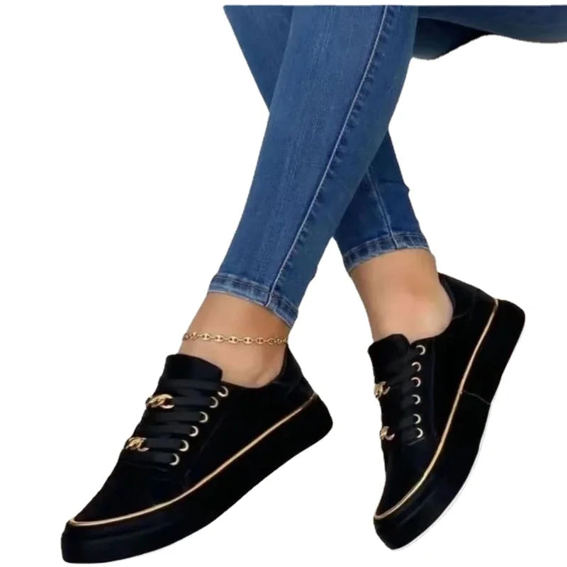 Women's Comfortable Lace-up Vulcanized Shoe