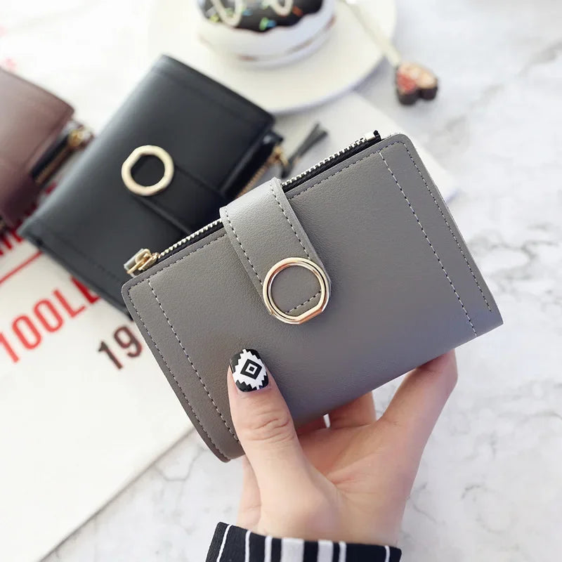 Fashion Trend Clutch Money Clip Wallet Zipper Leather