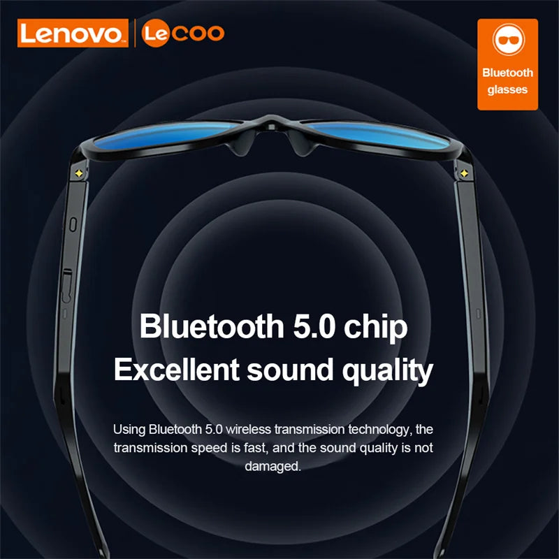 New Lenovo Lecoo C8 Glasses Earphone Wireless Bluetooth 5.0 Headphone Light Weight Sunglasses