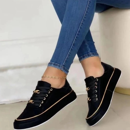 Women's Comfortable Lace-up Vulcanized Shoe