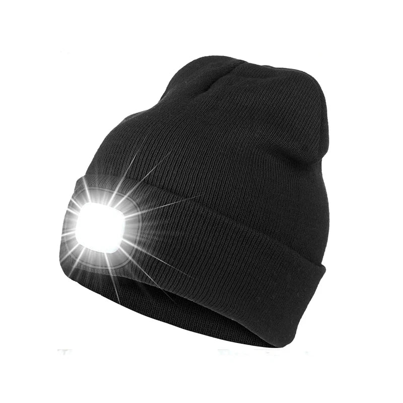 LED Lighted Beanie Cap Unisex Led Light Knitted Hat