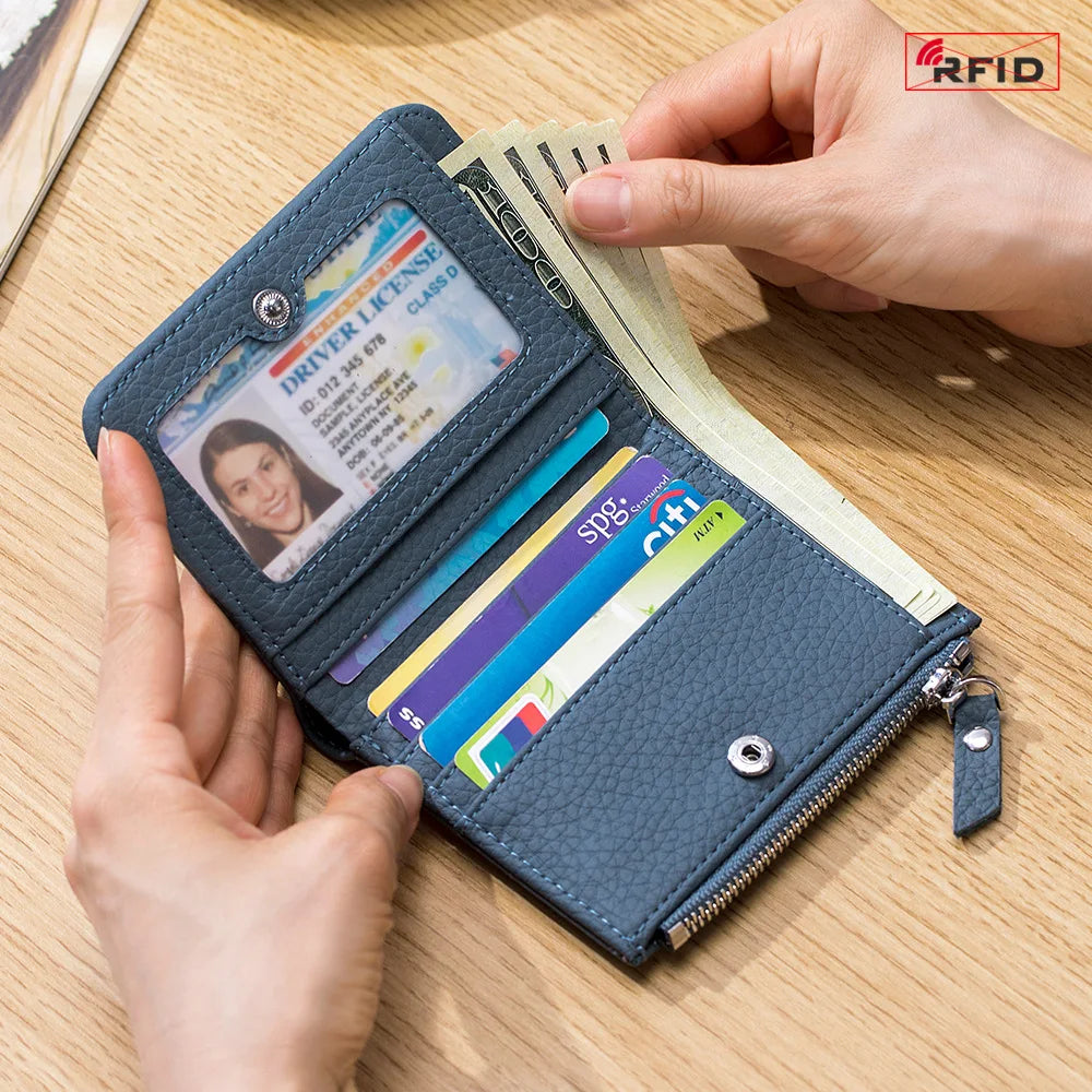 Genuine Leather RFID Card Holder Wallet