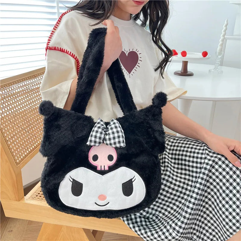 (ON SALE) Kawai Plush Cinnaroll Melody Kurumi Girl's Tote Bag